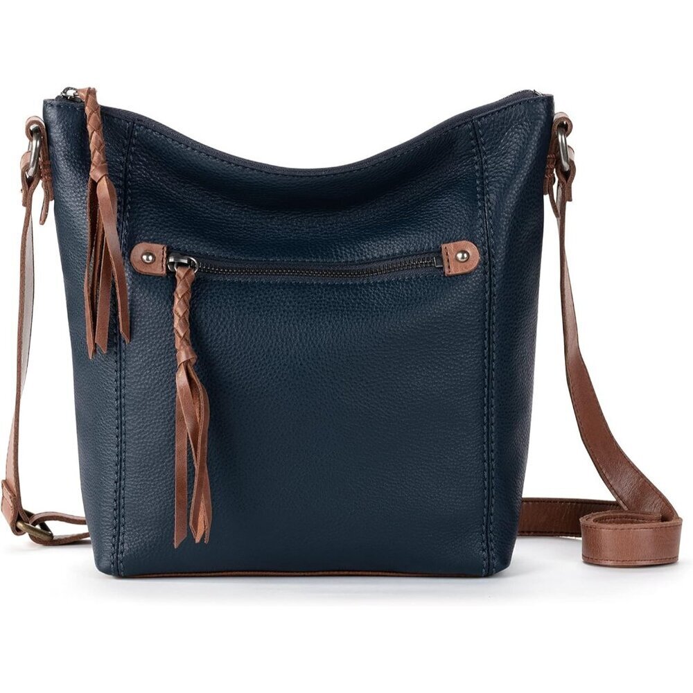 Women's Leather Crossbody Bag Spacious Stylish Vegan Certified Essentials